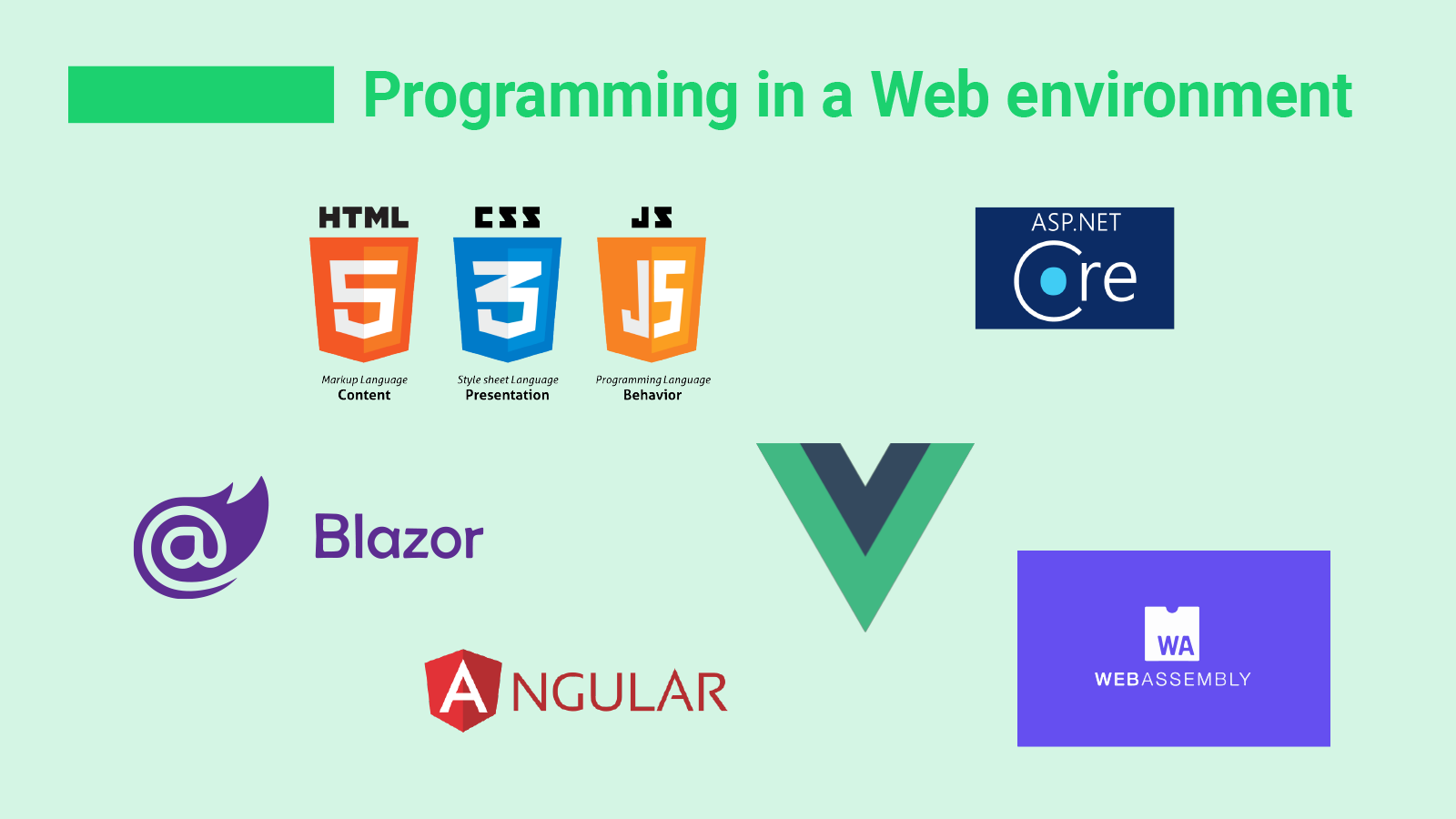 Programming in a Web environment